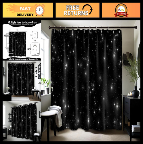 Galaxy shower curtain black - galaxy,