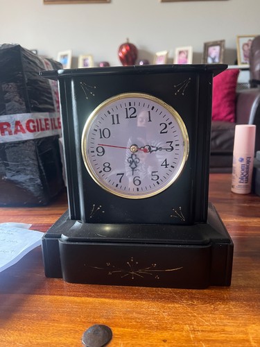 Antique slate timepiece mantle - antique,