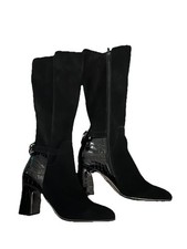 Moda In Pelle Black Suede