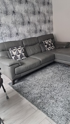 Dfs modern grey leather corner - grey,