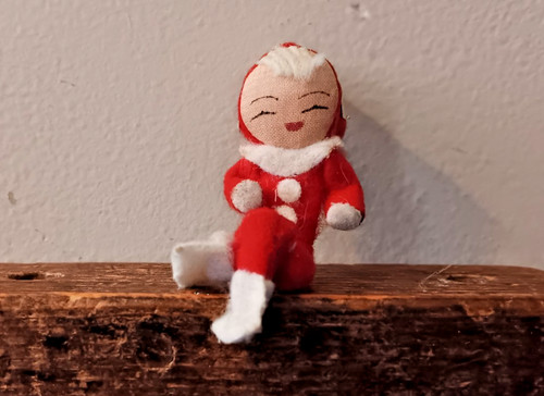 Vintage pixie figure sitting - pixie,