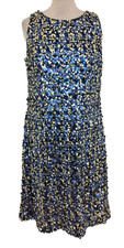 Untold Women’s Dress Size 14 Blue Sequinned Sleeveless Lined Used F1