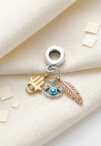 Hamsa evil eye charm - eye, 925