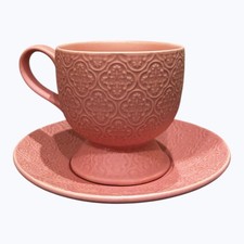 T2 Pink Embossed Teacup &