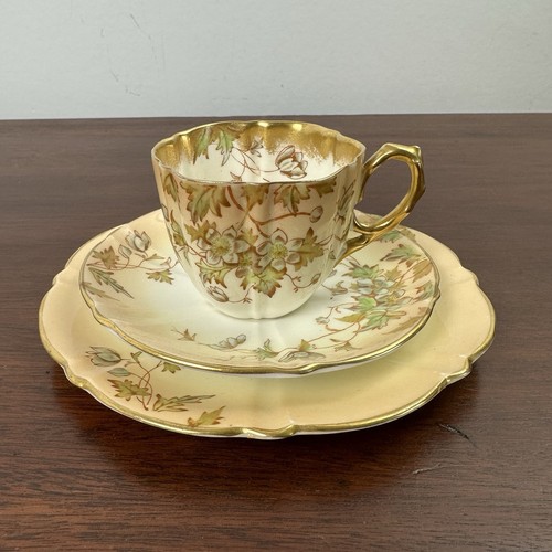 Antique aynsley tea trio peach - antique,