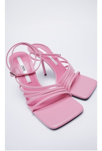 Nwt zara pink heeled - pink, strappy