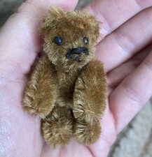 Vintage miniature Schuco Bear Honey Brown mohair jointed 
