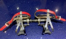 Kyokuto Pro Ace NJS Track Pedals, Christophe Steel M-size Clips + Toe Straps