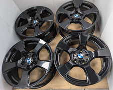4x GENUINE GLOSS BLACK BMW 1 2 3 4 X1 X3 SERIES F30 F31 E90 E91 17" ALLOY WHEELS