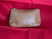 Osprey Tan Leather Cosmetic Bag/Pouch Used