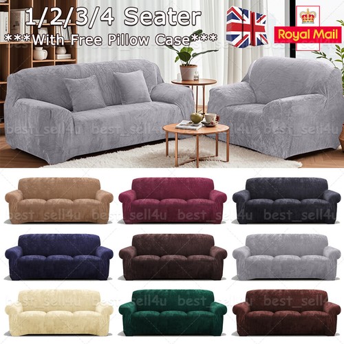Plush sofa covers 3 4 - sofa,
