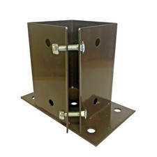 75 x 75 mm Swiftpost bolt down flush fit fence post support narrow wall top fix