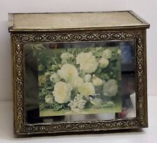 ART DECO BRASS PLATED LIDDED COAL BOX STORAGE BUCKET BIN CHEST KINDLING VINTAGE