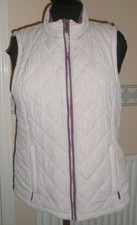 TAYBERRY Pale Grey Quilted Gilet size XL Womens Full Zip