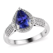AAA 2.30 Ct Pear Cut Tanzanite Diamond Engagement Ring 14K real White Gold solid