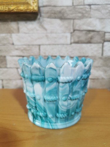 Vintage turquoise slag glass - vintage,