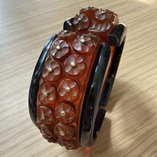 Vintage carved bakelite - carved,