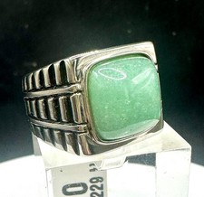 Mens jade ring green signet