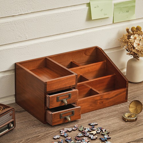 Vintage desktop wooden drawer - desktop,