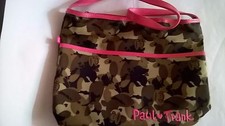 PAUL FRANK GREEN CAMOUFLAGE SHOULDER BAG PINK TRIMS MONKEYS