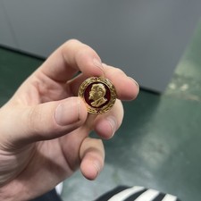 Soviet Vladimir Lenin Portrait Round Gold Plated Red Enamel Znachki Badge Pin