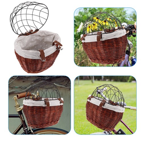 Front wicker bike basket - wicker,