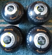 Henselite Sapphire Size 0 HM Heavy Bowls with Carry Case Vintage Good Condition