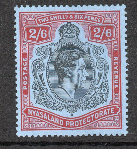 Nyasaland gvi 1938 6d - nyasaland, 2/6d