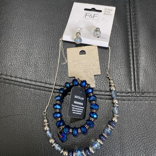 Necklace earrings and bracelet - and,