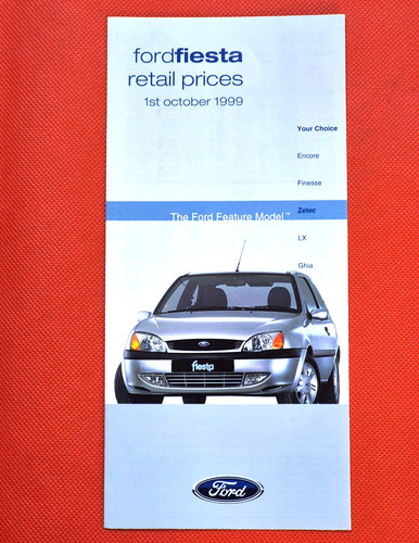 1999 ford fiesta price list - ford,