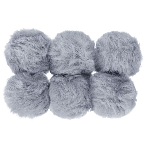 6pcs faux fur pom poms - 6pcs,