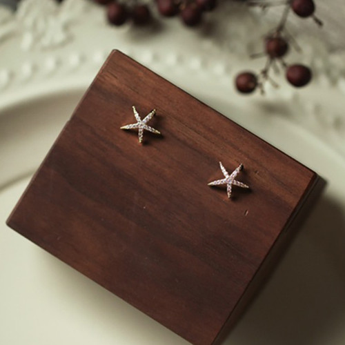 Dainty starfish pave stud - dainty,