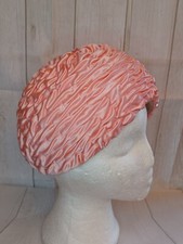 Vintage Ladies Pink Ruched Hat ~ 1950s 1960s ~ Non-crush 