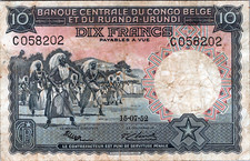 Belgian Congo 10 Francs 1952