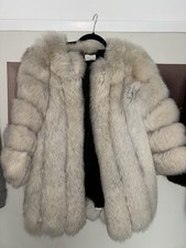 White Fox Fur Coat Real Fur Size Small Good Condition