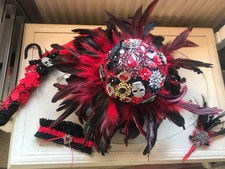 Wedding brooch bouquet handmade with gothic theme. 