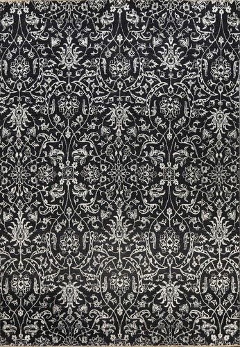 Floral black silver wool - black/,