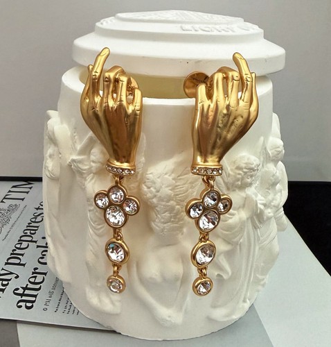 Schiaparelli gold hand crystal - gold,
