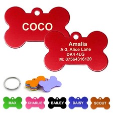 Dog Tag Engraved Personalised Pet Tags ID Tags Engraved Name Collar Tag Bone