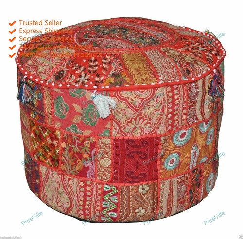 Floral pouf ottoman - pouf,