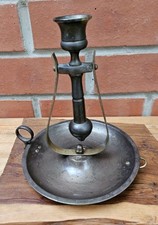 Antique Brass Ships Gimbal Candlestick, Nautical 