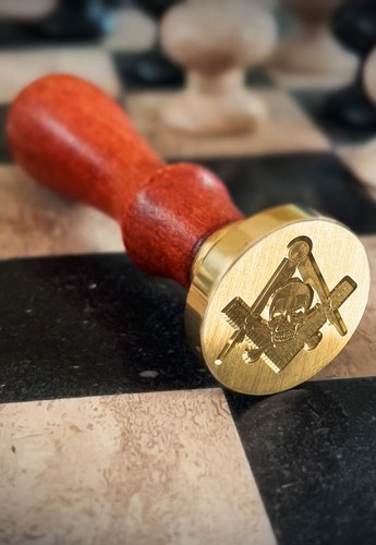 Skull square and compasses - square,