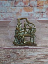 Vintage 'LADY AND SPINNING WHEEL' horse brass 