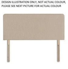 HYPNOS Double Headboard Emily Strutted 135cm 4FT6 in Maestro Oatmeal RRP £685