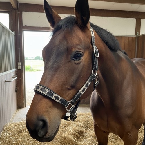 Leather polo headcollar red - polo,