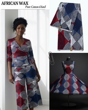 6 yards african wax print 100% cotton for craft and dress making, african cloth