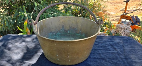 Large round vintage brass - round,