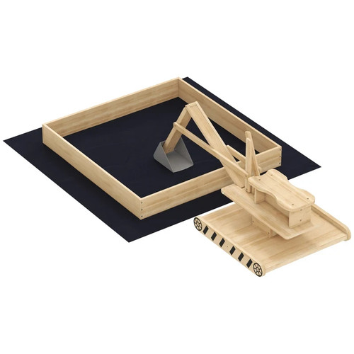 Wooden sand pit with digger - wooden,