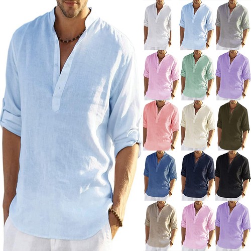 Mens cotton linen beach shirts - mens,