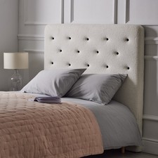 Habitat Cassie Boucle Double Headboard White Stylish Bedroom Decor Accent